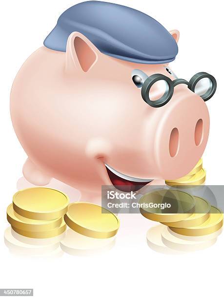 Pensioner Savings Concept Stock Illustration - Download Image Now - Banking, Cap - Hat, Cartoon