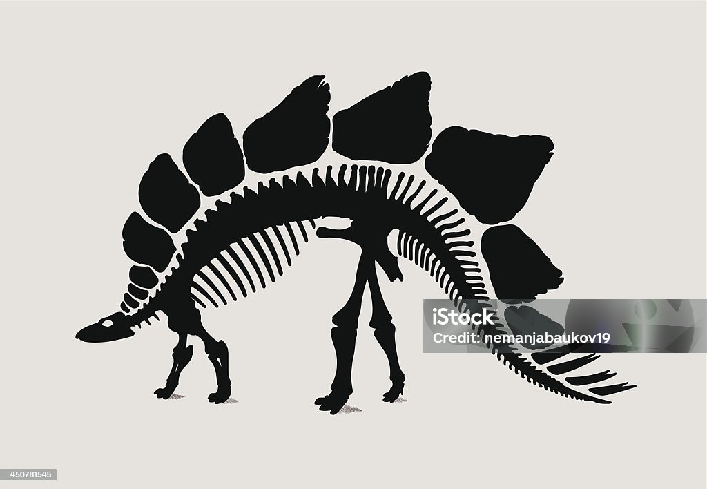 Dinosaur Skeleton Silhouette This is a stegosaurus skeleton silhouette Stegosaurus stock vector