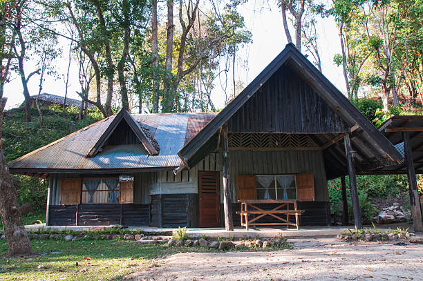 Wooden house surrounded by nature