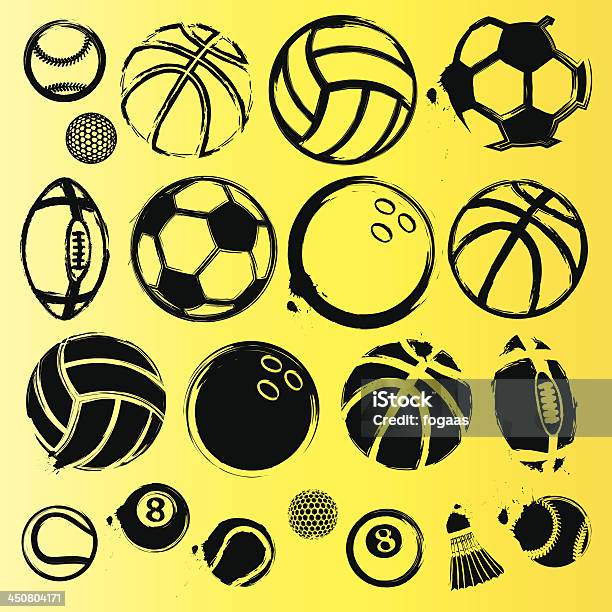 Abstrakt Ball Vektorset Stock Vektor Art und mehr Bilder von Wasserball - Wasserball, Volleyball - Mannschaftssport, Volleyball - Spielball