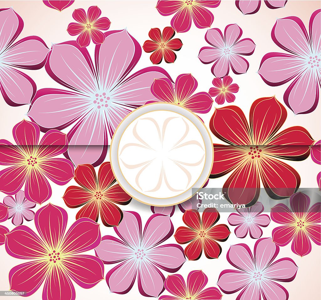 Floral Cartão de saudações, convite modelo. Vector - Royalty-free Abstrato arte vetorial