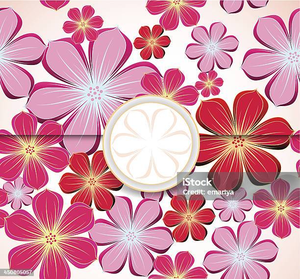 Floral Cartão De Saudações Convite Modelo Vector - Arte vetorial de stock e mais imagens de Abstrato - Abstrato, Artigo de Decoração, Cor de rosa