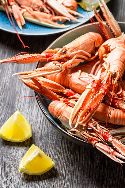 istock Closeup of freshly cooked scampi 450812119