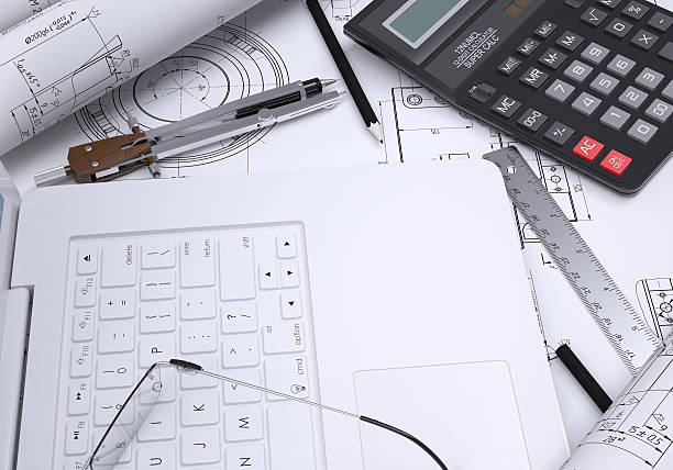 istock The book, calculator, paper and laptop 450814781