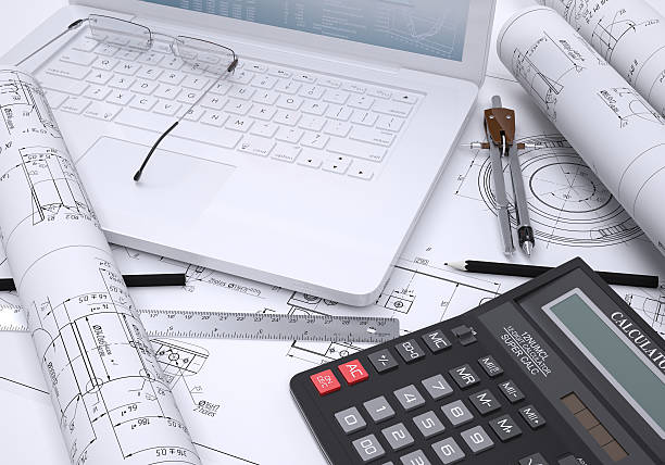 istock The book, calculator, paper and laptop 450814959