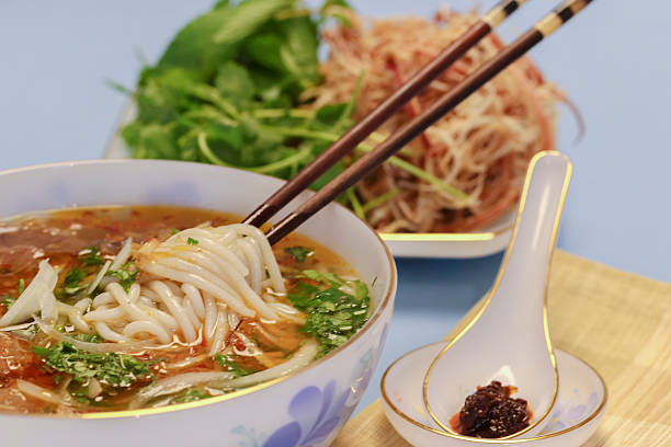 istock Vietnamese soup containing rice vermicelli and beef 450815899