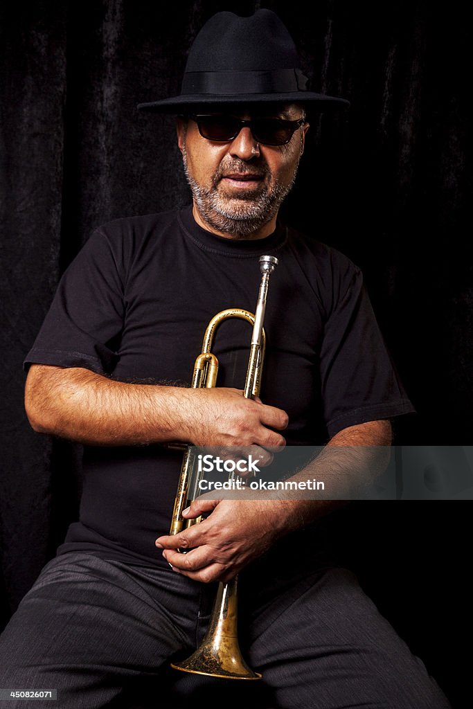 Trumpeter Mann - Lizenzfrei Alt Stock-Foto