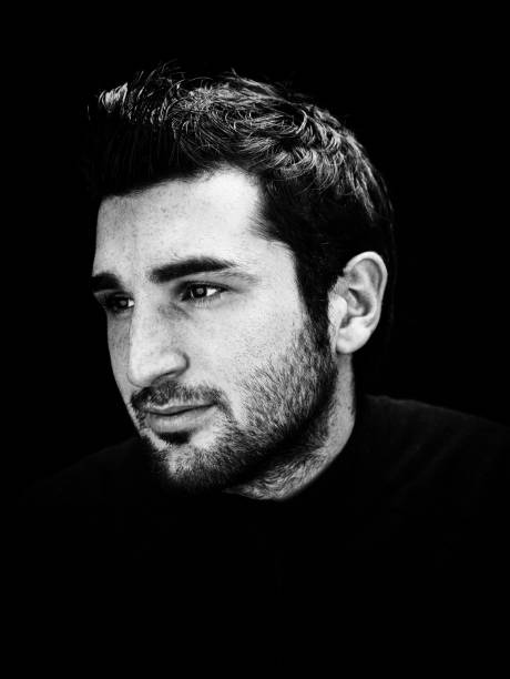 istock Man portrait. Black and White 450826137