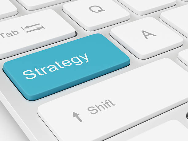 istock Close-up image of a blue computer key that says Strategy 450827645