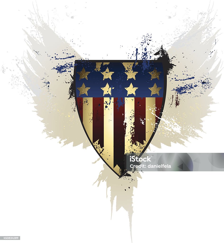Grunge américain Shield - clipart vectoriel de Aigle libre de droits