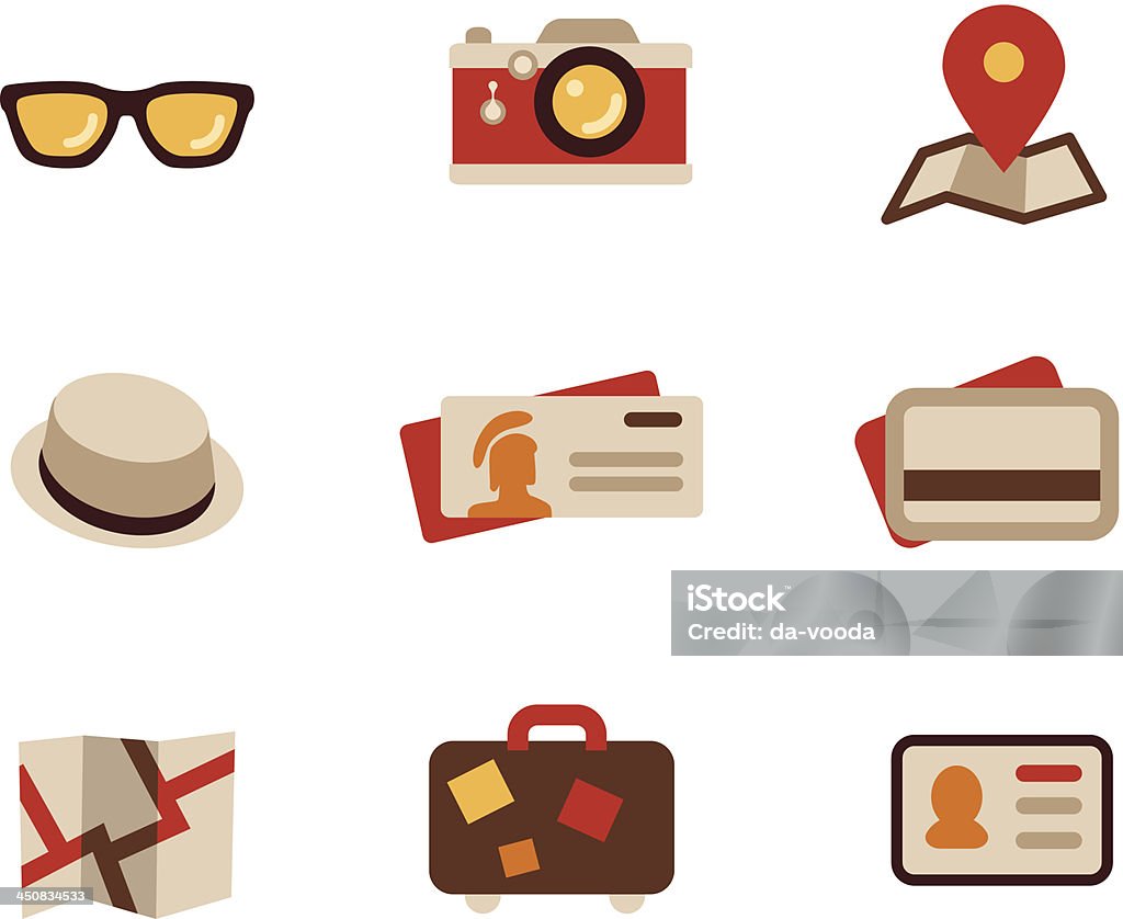 Travel Icon Set Travel Icon Set isolated on white Map stock vector