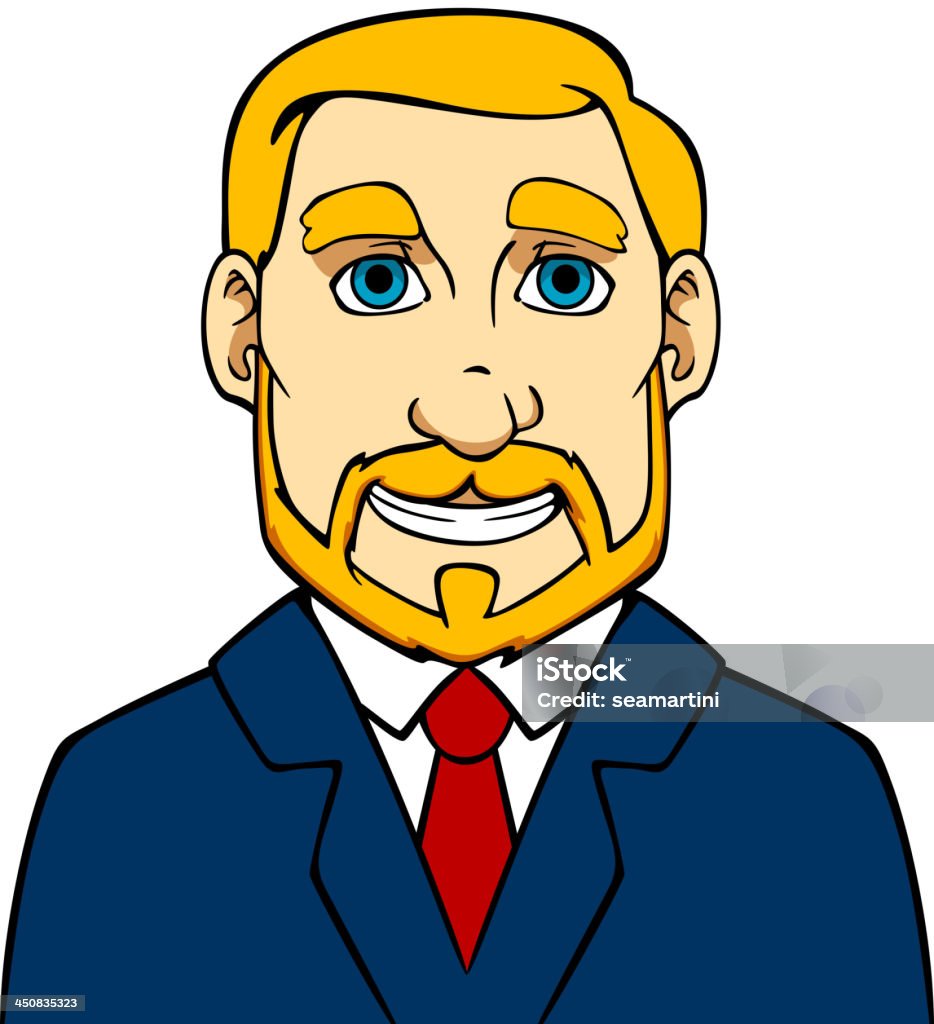 Homme d'affaires avec la barbe - clipart vectoriel de Adulte libre de droits