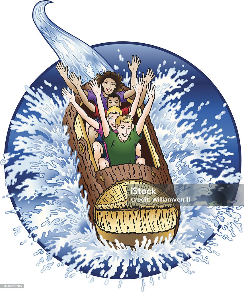 Water Flume Ride Sign Log Flume Water Ride Stock Illustration - Download Image Now - Log ...
