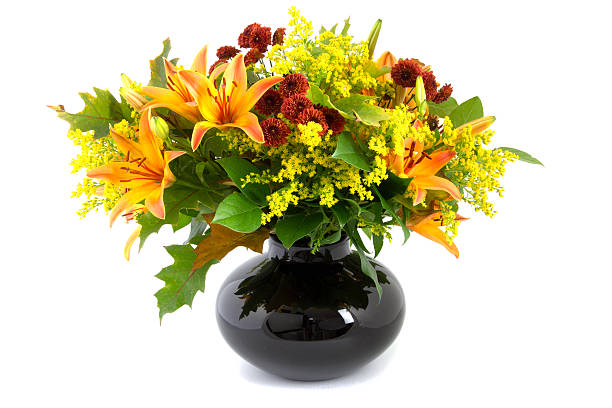 istock autumn bouquet in black vase isolated 450836309