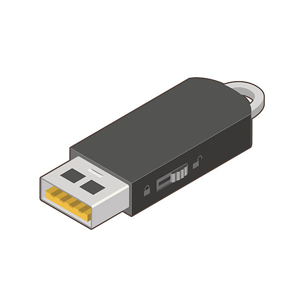 Pamięć USB, czarny Ilustracja wektorowa – artystyczna grafika wektorowa