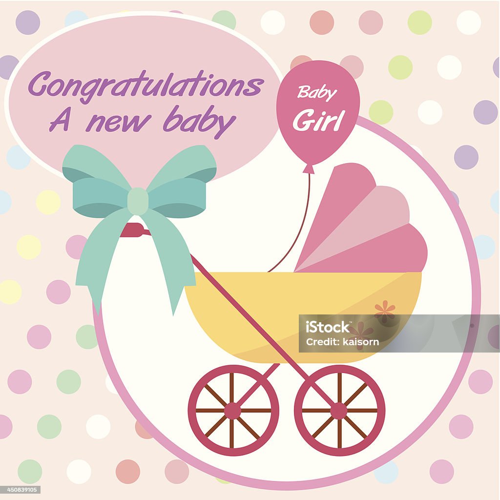 vector card new born baby girl. Baby - Human Age stock vector