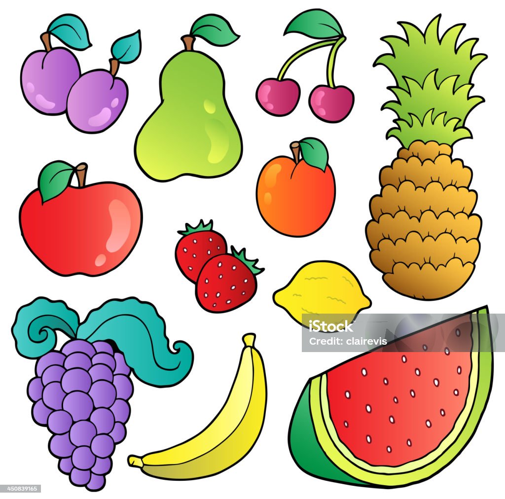Owoce Kolekcja obrazów - Grafika wektorowa royalty-free (Ananas)