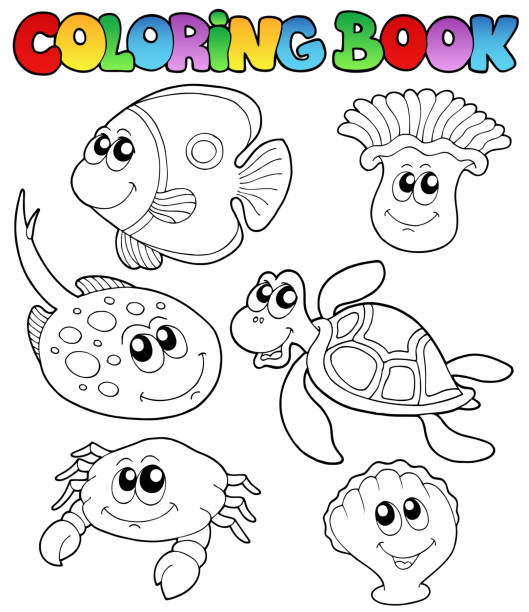 Ilustración de Libro Para Colorear Con Animales Marinos 3 y más Vectores  Libres de Derechos de Pastinaca - Pastinaca, Página de libro para colorear  - Técnica de ilustración, Sonreír - iStock