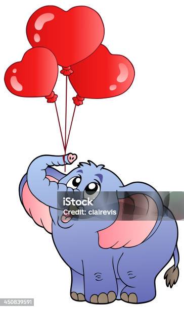 Elefante De Circo Com Balões 2 - Arte vetorial de stock e mais imagens de Alegria - Alegria, Amor, Animal
