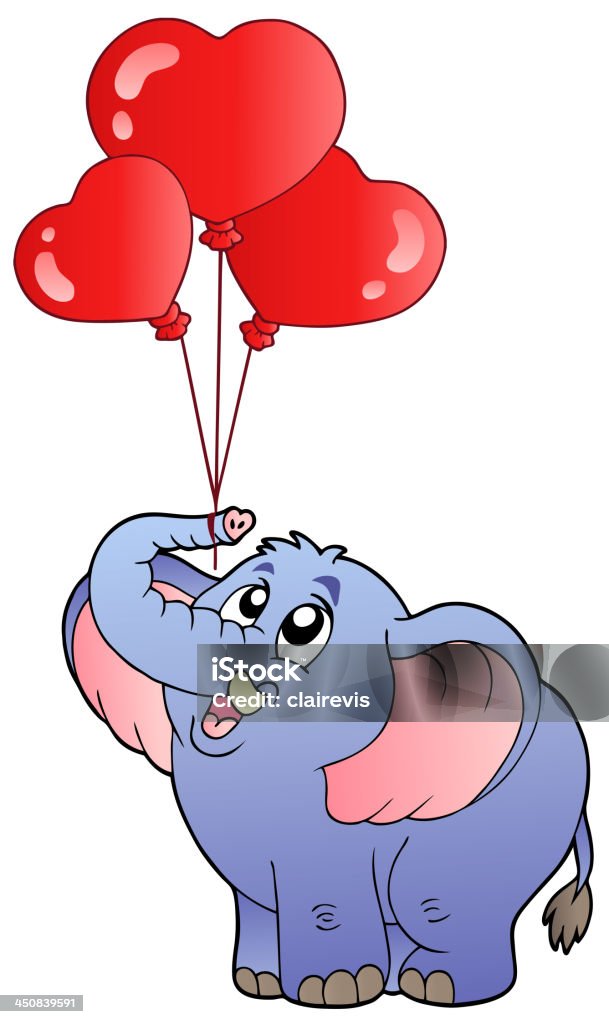 Цирк �слон с воздушными шарами 2 - Векторная графика Большой роялти-фри