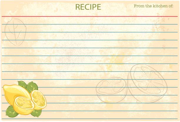 staromódní šablona karty receptu - citrony - recept stock ilustrace