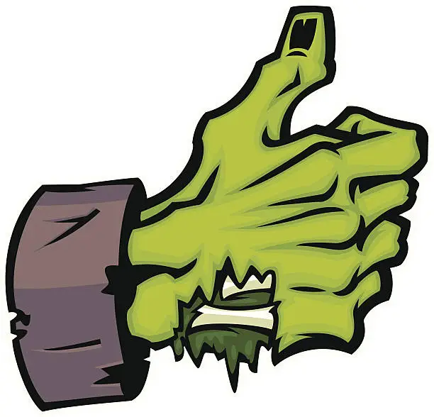 Vector illustration of monster thumbs up
