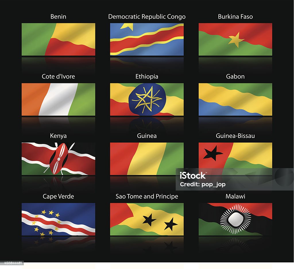 Grande cropped Bandeiras-África - Royalty-free Bandeira arte vetorial