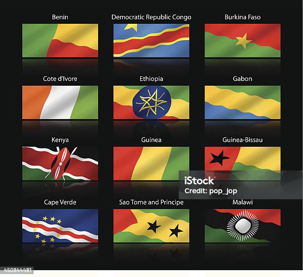 Grande Cropped Bandeirasáfrica - Arte vetorial de stock e mais imagens de Bandeira - Bandeira, Bandeira Etíope, Bandeira Nacional