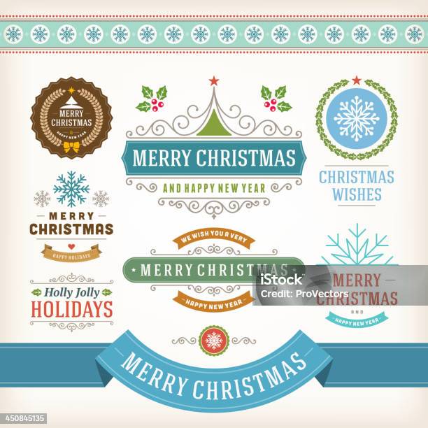 Christmas Decoration Vector Design Elements Collection Stock Illustration - Download Image Now