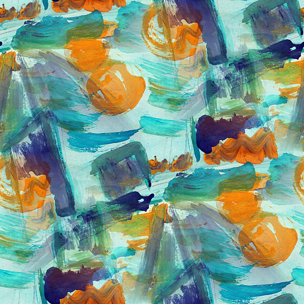 istock watercolor background blue, brown seamless texture abstract pain 450845157