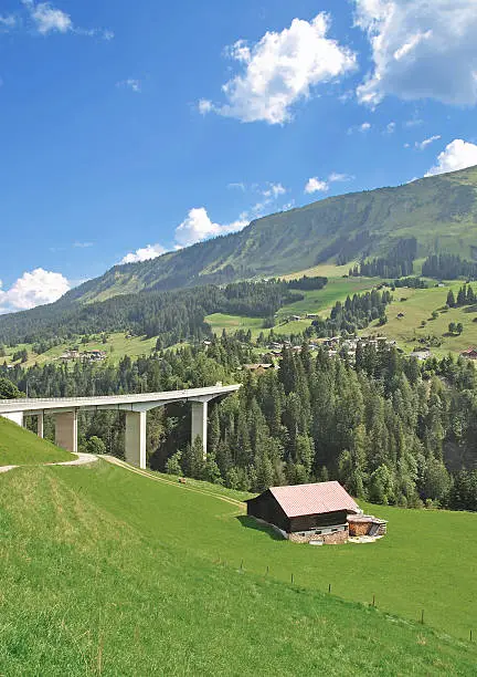 View of Kleinwalsertal near Hirschegg,Vorarlberg,Austria