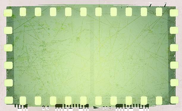 istock Green vintage film strip frame 450845255