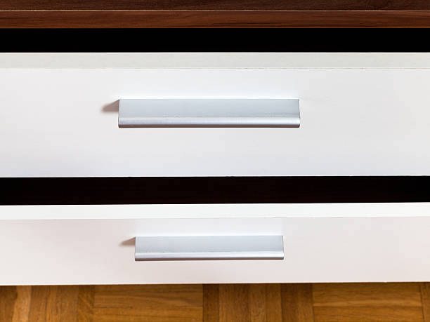 open drawers of wardrobe close up