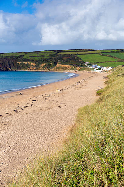 istock Beach Praa Sands Cornwall England blue sky and sea 450846317