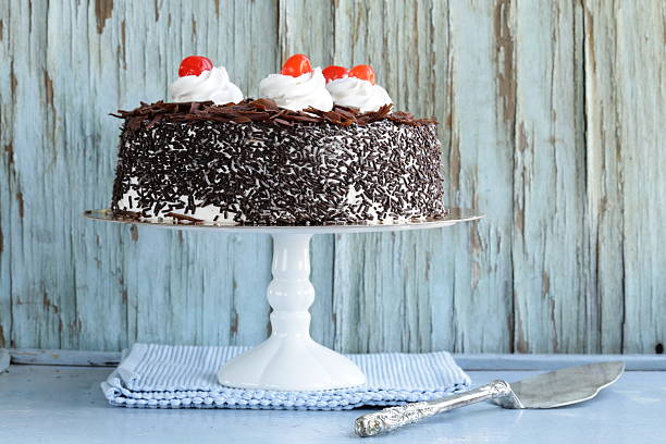 istock Chocolate cake with cherries and whipped cream (Black Forest) 450846371