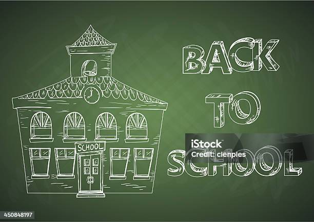 Ilustración de Back To School Chalkboard y más Vectores Libres de Derechos de Arquitectura - Arquitectura, Comienzo del año escolar, Con textura