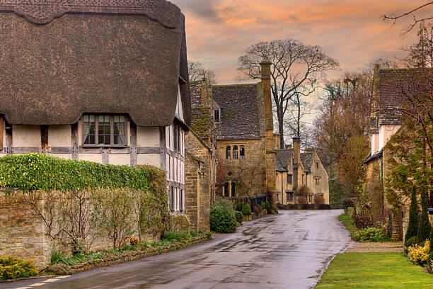 stanton, cotswolds - house of tudor foto e immagini stock