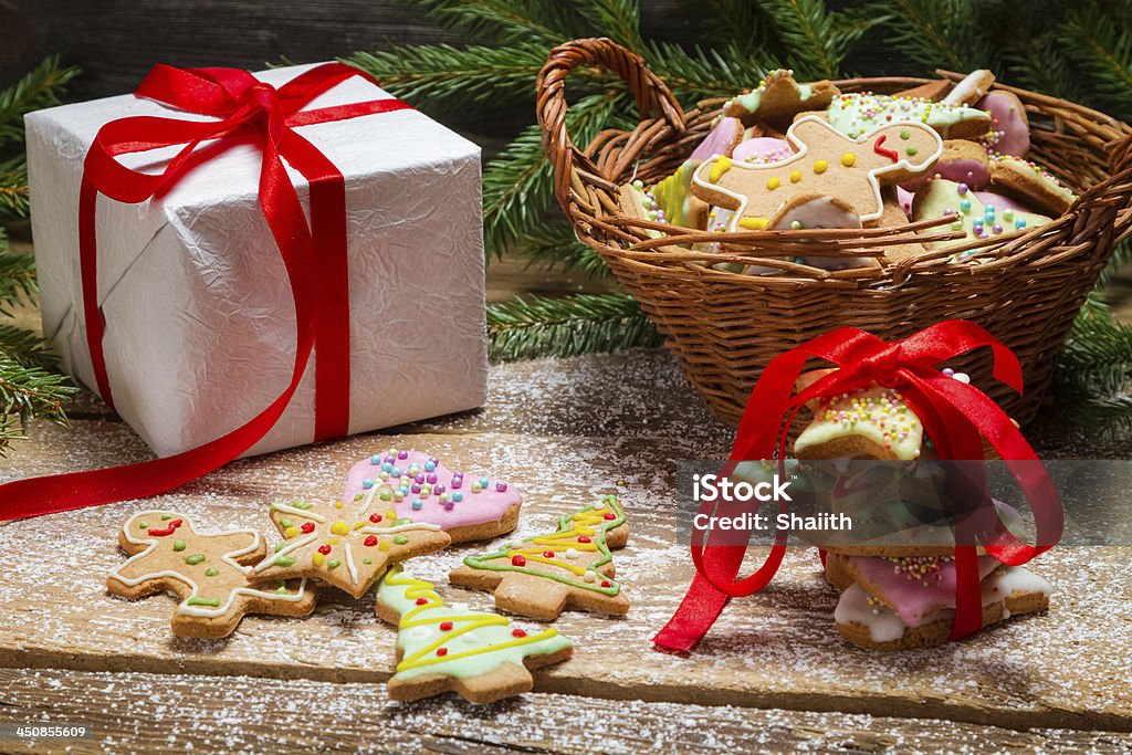 Gingerbread cookies as a nice Christmas gift Gingerbread cookies as a nice Christmas gift. Baked Stock Photo
