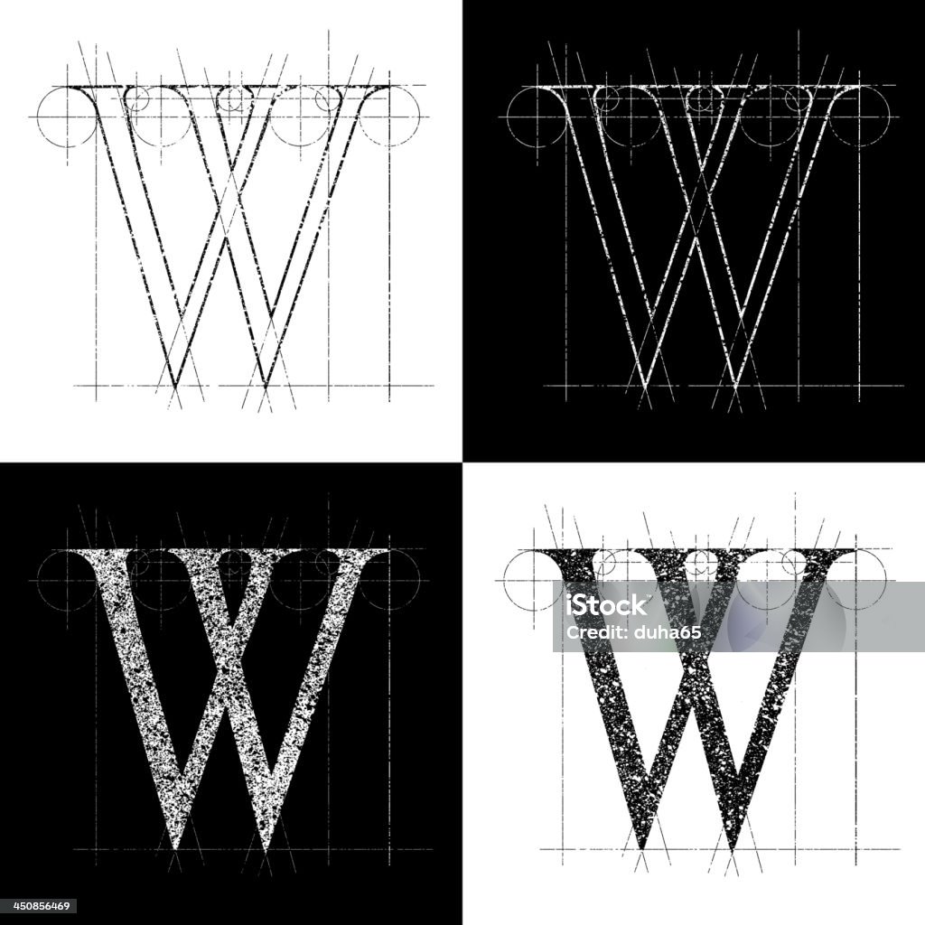 Capital W decorative symbol W, vector illustration, clip art Alphabet stock vector