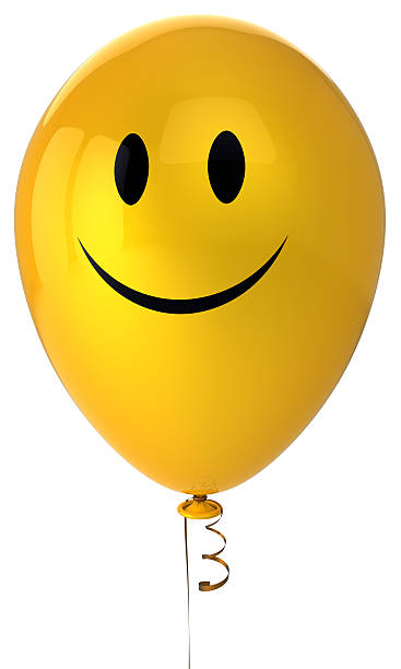istock Happy birthday balloon decorated with smile face 450864133