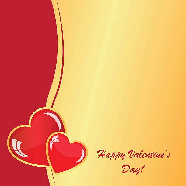 Valentine's background with two hearts vector art illustration