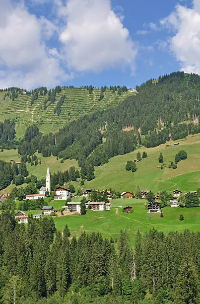 Village of Hirschegg in Kleinwalsertal,Vorarlberg,Austria