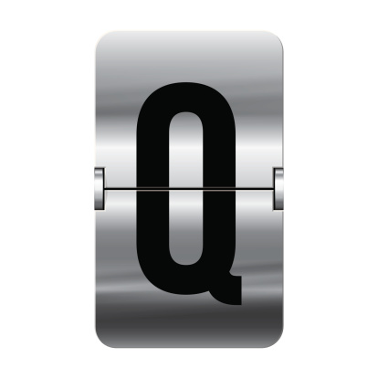 Silver flipboard letter q - departure board