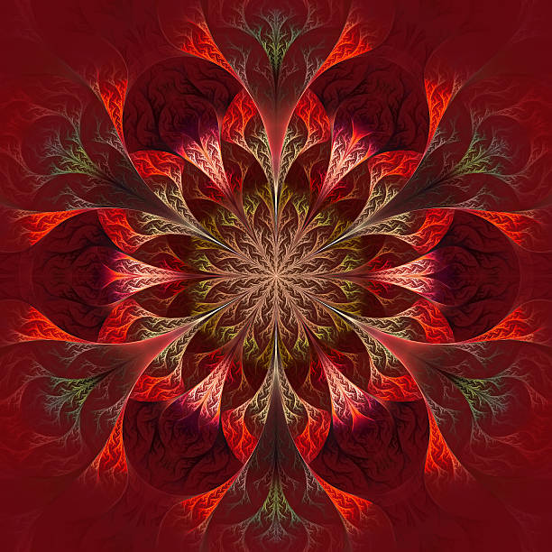 istock Beautiful fractal flower in purple, claret and red. Computer gen 450869031