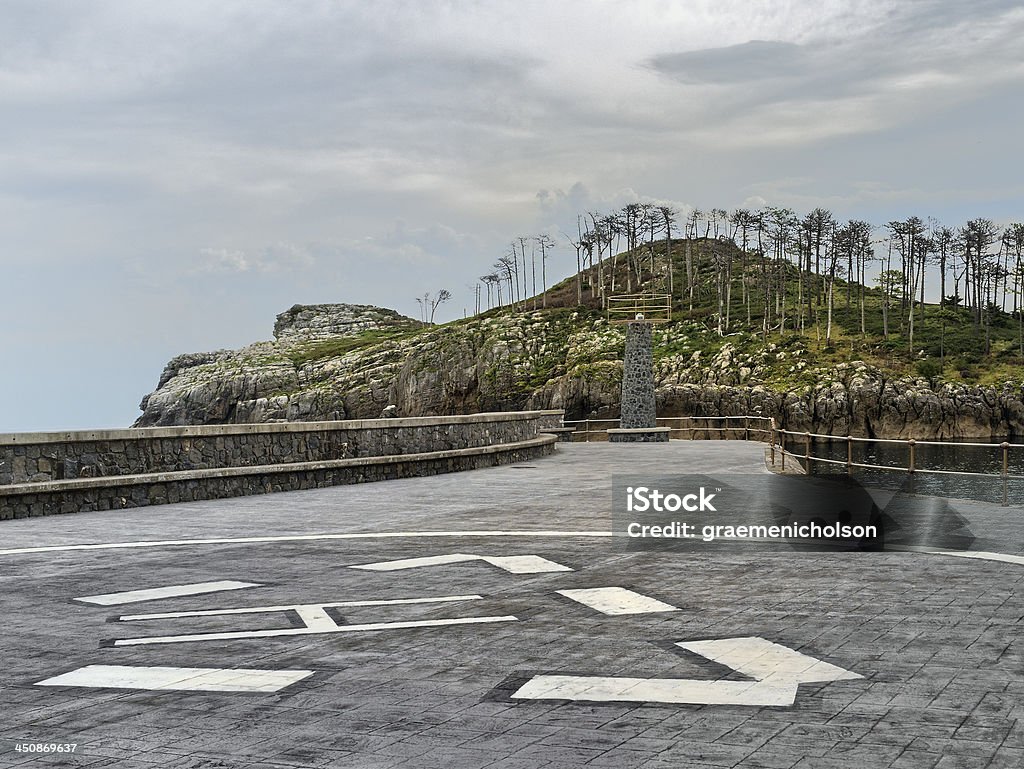 Lekeitio A helicopter landing area in Lekeitio, Spain Helipad Stock Photo