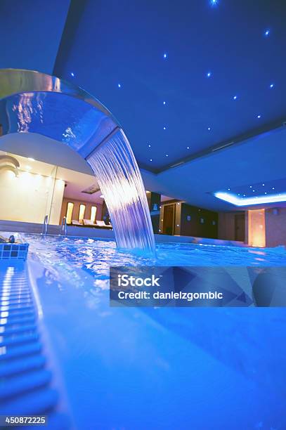 Blue Toned Indoor Pool Stock Photo - Download Image Now - Indoors, Luxury, Swimming Pool