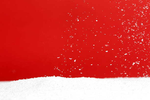 Red background Red background with Snow foreground fake snow stock pictures, royalty-free photos & images