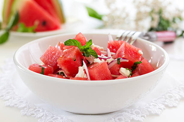 istock Salad with watermelon, cheese and mint. 450908409