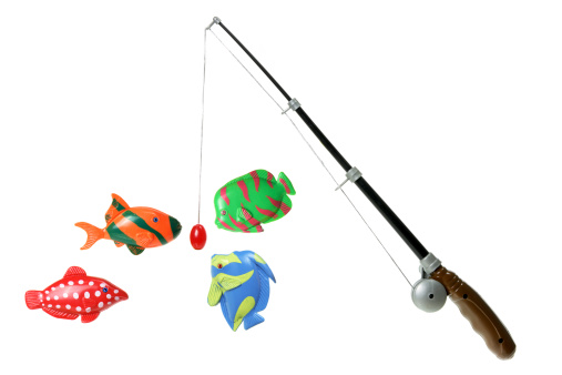 Toy Fishing Rod on White Background