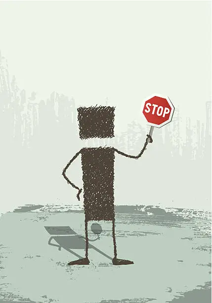 Vector illustration of Stop